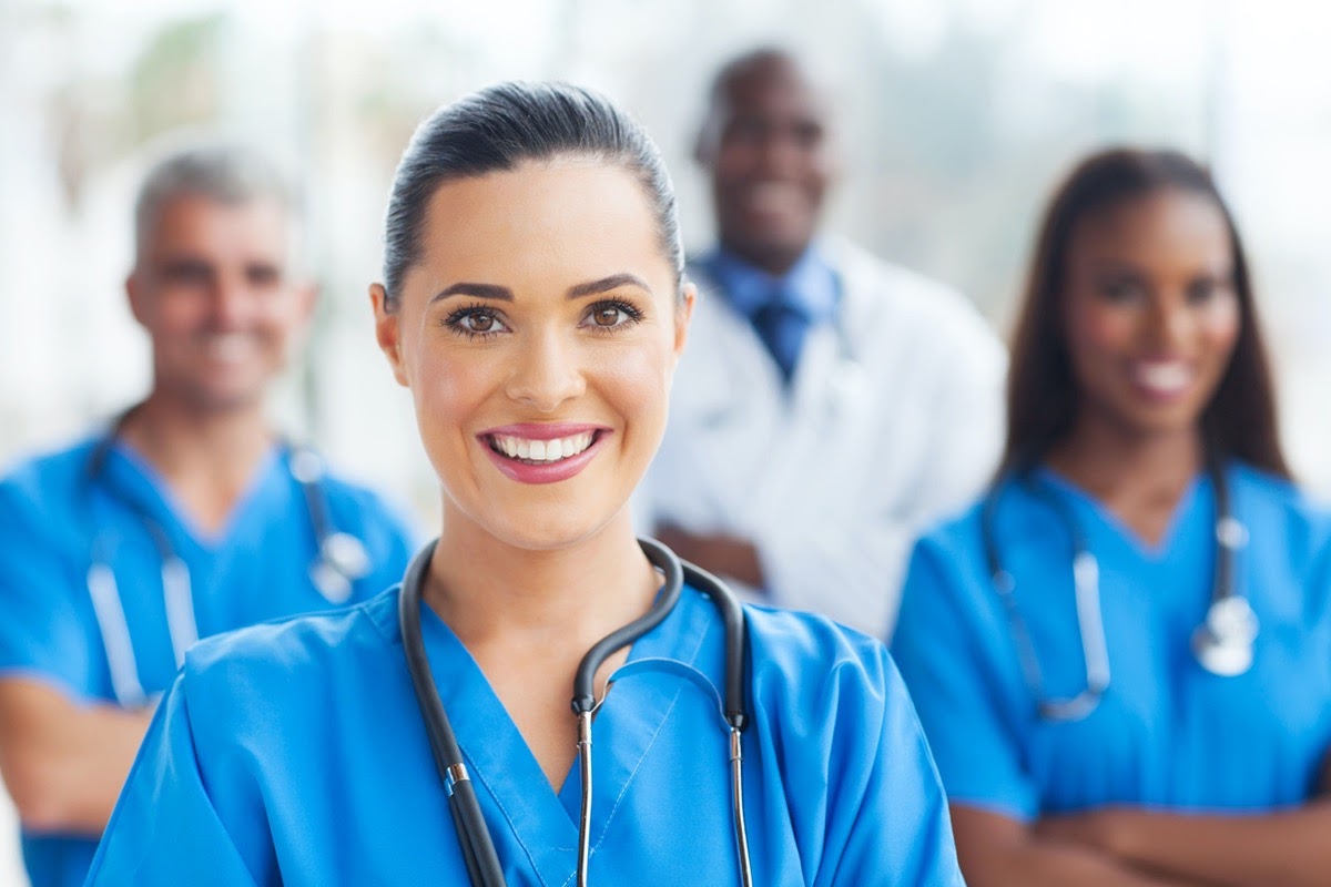 medical nurse and colleagues in hospital; engage younger workers